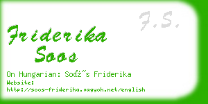 friderika soos business card